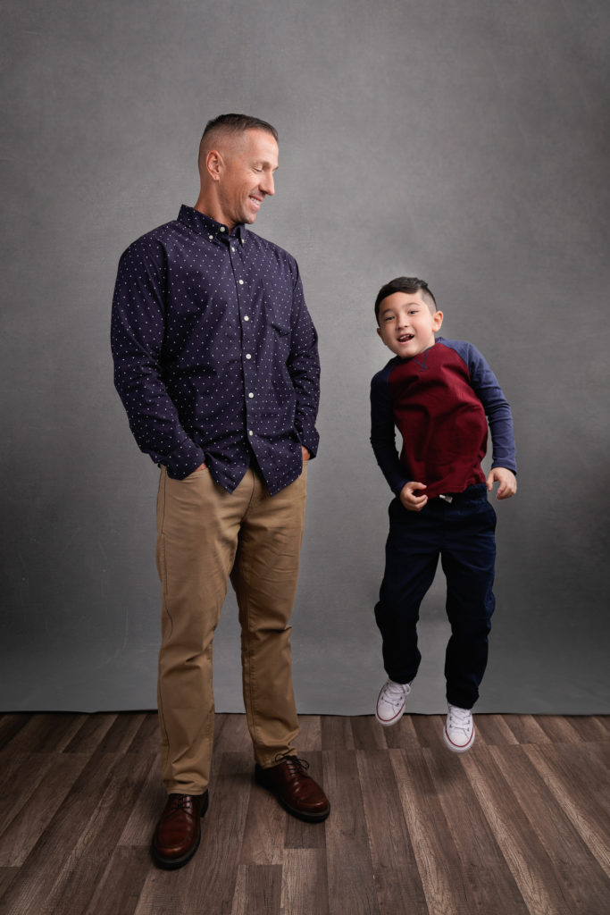 Dad and his son, Family Portraits Before Deployment by Me Ra Koh