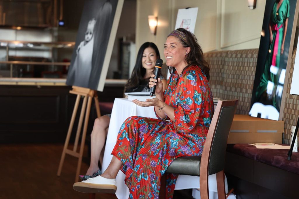 Me Ra Koh Speaking at Ladies Who Launch, receiving the Frisco Arts Grant for FIORIA magazine, an evening of celebrating resilience with Ladies Who Launch