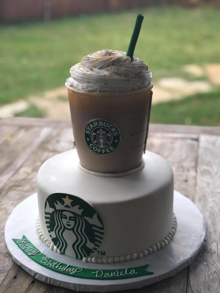 Custom Starbucks Lover Birthday Cake, Cakes by Edith in Dallas, Texas